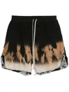 Rick Owens Drkshdw Drkshdw By Rick Owens Cotton Bermuda Shorts In Black/terracotta