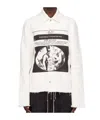 Rick Owens Drkshdw Hollywood Snapfront Opera Printed Jacket In White