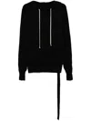 Rick Owens Drkshdw Long Sleeve Cotton Hoodie In Black