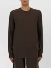 Rick Owens Drkshdw Long Sleeve Crew Neck Soft T-shirt In Brown