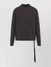 Rick Owens Drkshdw Long Sleeve Crew Neck Sweatshirt With Side Tie In Nude