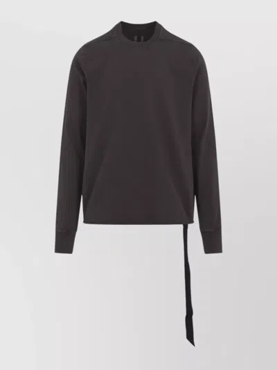 RICK OWENS DRKSHDW LONG SLEEVE CREW NECK SWEATSHIRT WITH SIDE TIE