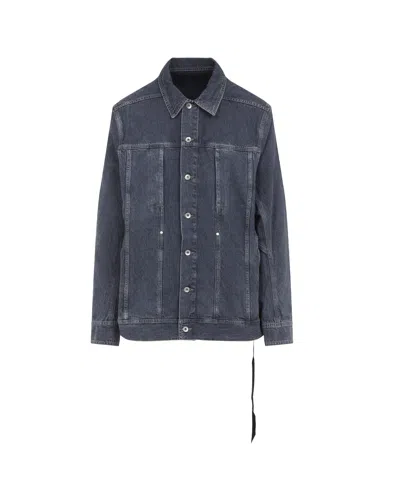 RICK OWENS DRKSHDW BUTTON-FASTENING DENIM JACKET