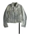 Rick Owens Drkshdw Long Sleeve Denim Jacket In Gray