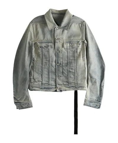 Rick Owens Drkshdw Long Sleeve Denim Jacket In Gray