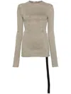 Rick Owens Drkshdw Long Sleeve Denim T-shirt In Gray