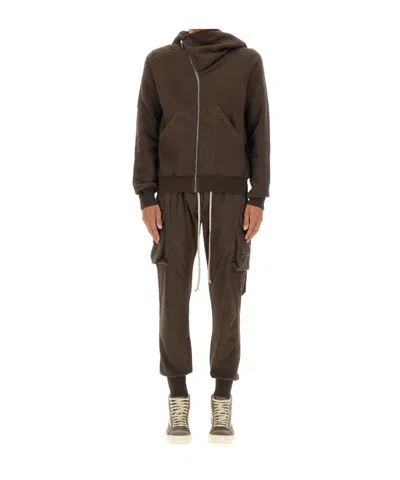 RICK OWENS DRKSHDW LONG SLEEVE HOODED SWEATSHIRT