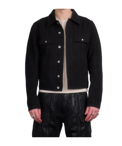 Rick Owens Drkshdw Black Hollywood Trucker Jacket In 09 Black