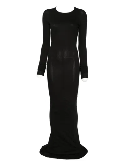Rick Owens Drkshdw Long-sleeve Maxi Dress In Black