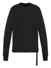 Rick Owens Drkshdw Long Sleeve Crewneck Sweatshirt With Ribbed Cuffs In Black