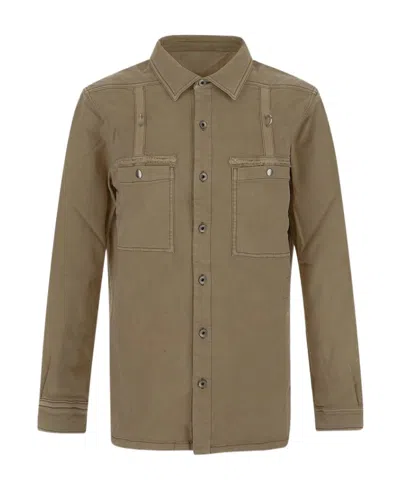 Rick Owens Drkshdw Long-sleeve Shirt Jacket In Brown