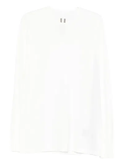 Rick Owens Drkshdw Long-sleeve Tie-detail T-shirt In White