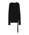 Rick Owens Drkshdw Long Sleeve Ribbed Top With Asymmetric Detail In Black