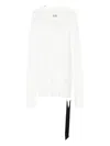 Rick Owens Drkshdw Long-sleeve Tie-detail Top In White
