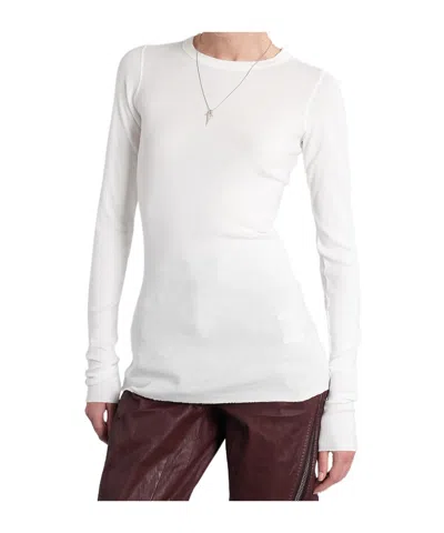 Rick Owens Drkshdw Long-sleeve Tie-detail Top In White