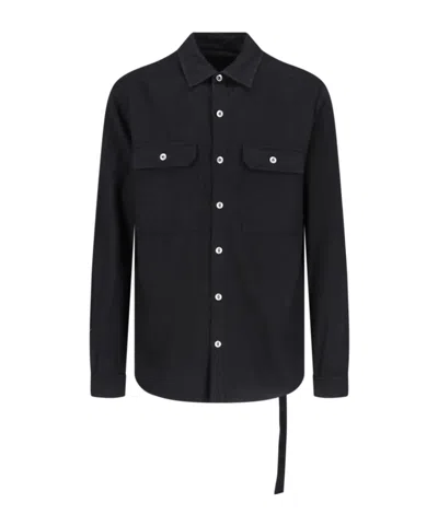 Rick Owens Drkshdw Long Sleeved Buttoned Shirt In Black