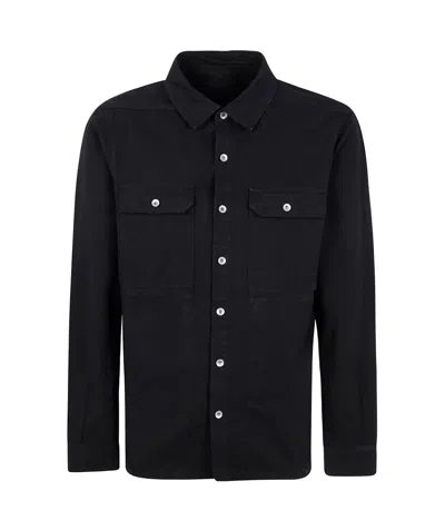 Rick Owens Drkshdw Long-sleeved Casual Jacket In Black