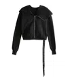 Rick Owens Drkshdw Full Hooded Long Sleeve Zip Cardigan In Black