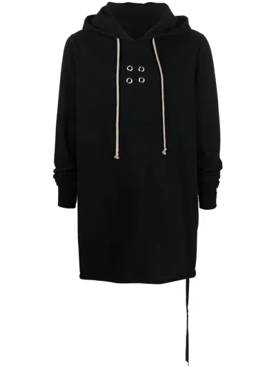 Rick Owens Drkshdw Sweatshirt Hoodie W/ Eyelet Details In Black