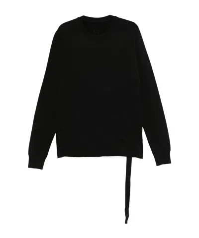 Rick Owens Drkshdw Long-sleeved Crewneck Sweatshirt In Black