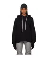 Rick Owens Drkshdw Long-sleeved Hooded Hoodie In Black
