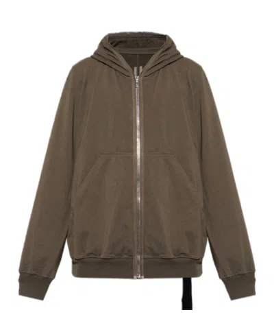 Rick Owens Drkshdw Long-sleeved Hooded Sweatshirt In Brown