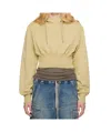Rick Owens Drkshdw Beige Hollywood Tatlin Hoodie In Nude