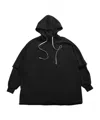 Rick Owens Drkshdw Long-sleeved Hoodie In Black