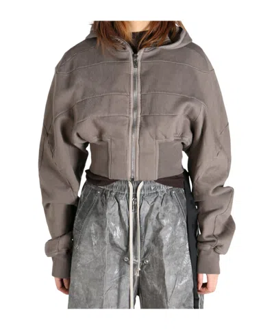 Rick Owens Drkshdw Long-sleeved Hoodie In Gray