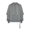 Rick Owens Drkshdw Hustler Hooded Cotton Jersey T-shirt In Gray