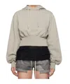 Rick Owens Drkshdw Off-white Porterville Tatlin Hoodie In Gray