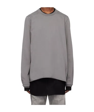 Rick Owens Drkshdw Gray Porterville Rolled Edge Sweatshirt In 88 Stone
