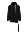 Rick Owens Drkshdw Asymmetrical Hem Long Sleeve Hoodie In Animal Print