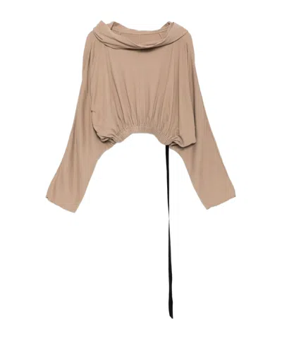 RICK OWENS DRKSHDW ELASTICATED-HEM HOODIE