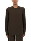 Rick Owens Drkshdw Long Sleeve Crew Neck Soft T-shirt In Brown