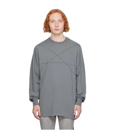 Rick Owens Drkshdw Gray Porterville Jumbo Penta Seams Long Sleeve T-shirt
