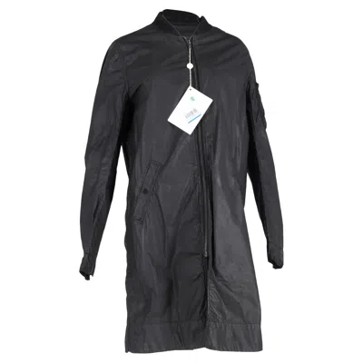 Rick Owens Drkshdw Long Zipped Jacket In Black Polyamide