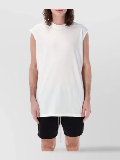 Rick Owens Drkshdw Longline Sleeveless Crew Neck T-shirt In White