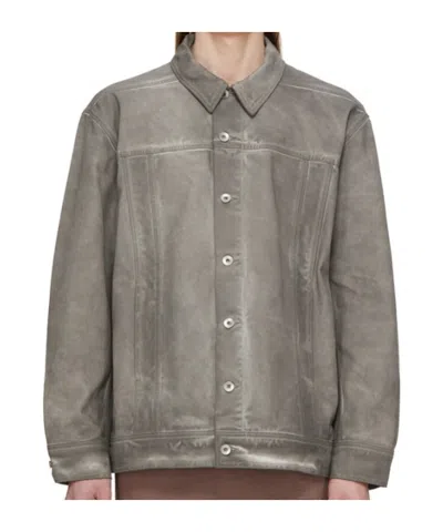 Rick Owens Drkshdw Long-sleeved Casual Jacket In Gray