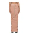 Rick Owens Drkshdw Pink Pull On Pillar Denim Maxi Skirt In Pink