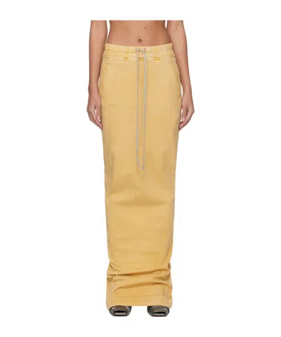 Rick Owens Drkshdw Loose Waist Skirt In Yellow