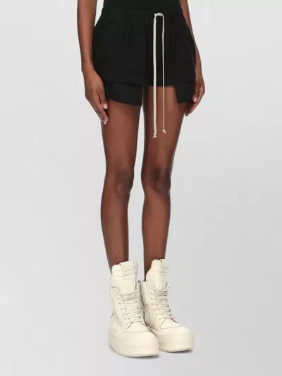 Rick Owens Drkshdw Lounge Boxers Elastic Waist Layered Hem Pockets In Black