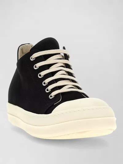 Rick Owens Drkshdw Low Profile Canvas Sneakers Rubber Sole In Black