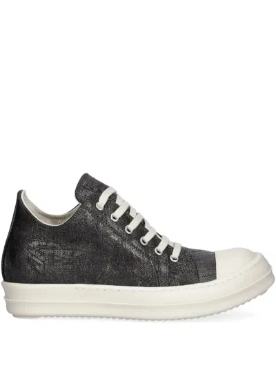 Rick Owens Drkshdw Low Sneaks Metallic-effect Sneakers In Black