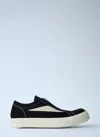 Rick Owens Drkshdw Low Top Sneakers Contrast Stitching In Black