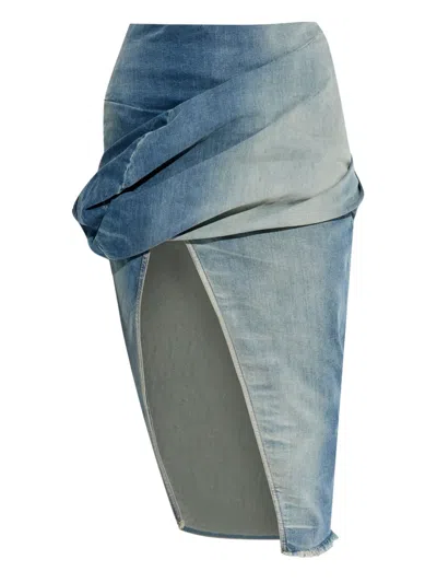 RICK OWENS DRKSHDW LOW TWIST MIDI SKIRT