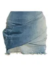 Rick Owens Drkshdw Low Twist Mini Skirt In Blue