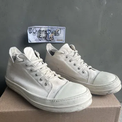 Pre-owned Rick Owens Drkshdw Lowtop Ramones Shoes In White