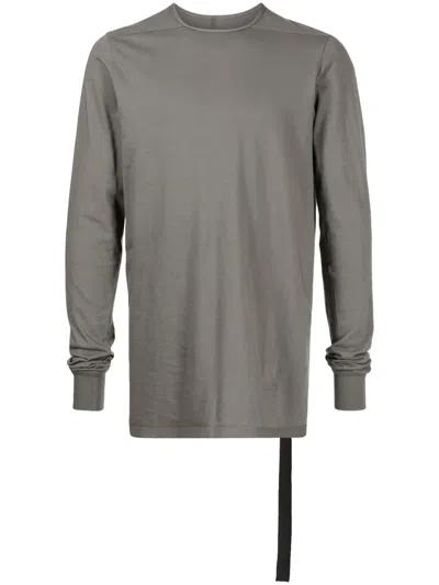 Rick Owens Drkshdw Long-sleeve Drawstring Cotton T-shirt In Grey