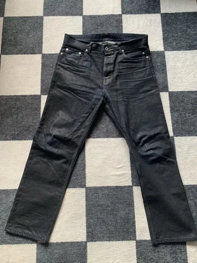 Pre-owned Rick Owens Drkshdw Made In Japan Drkshdw X Self Edge Detroit Cut Waxed Jeans In Black